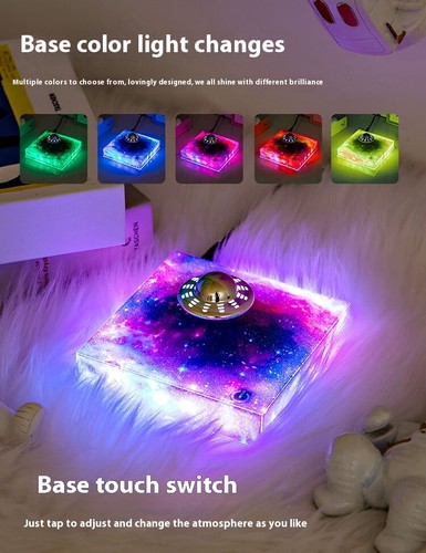 Magnetic Levitating LED UFO Rotating Floating Decor Bedside Lamp Night Light AU - Picture 3 of 10