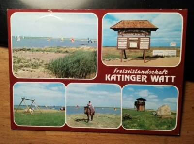 Tönning Eider - Leisure Landscape Katinger Watt - 5 Picture Card - 1984 / Map