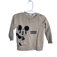 Disney x HM Baby 18 Month Sweatshirt Beige Mickey Mouse Pullover