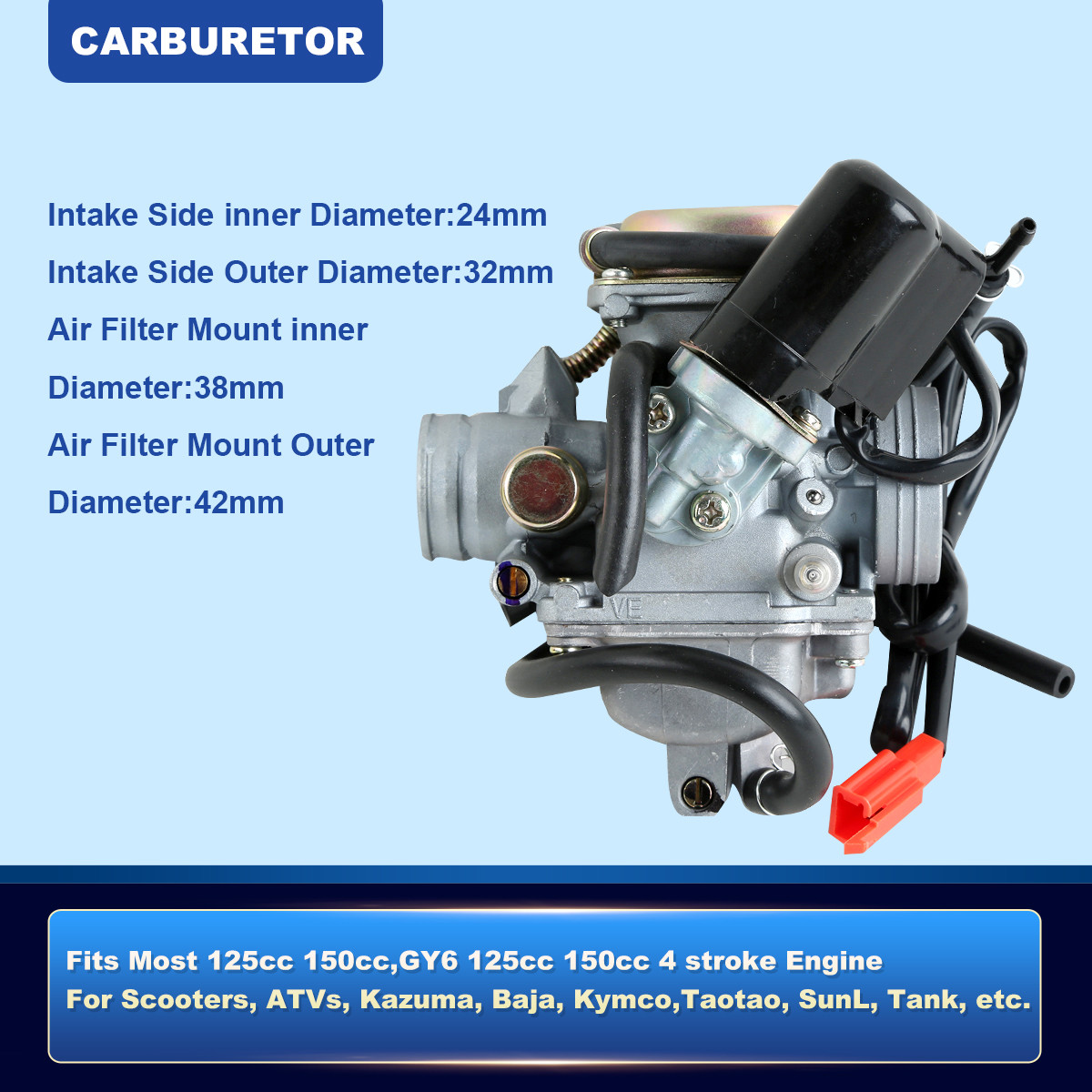 Sweeaau Tuyau De Collecteur De Carburateur De 23 Mm Pour Scooter