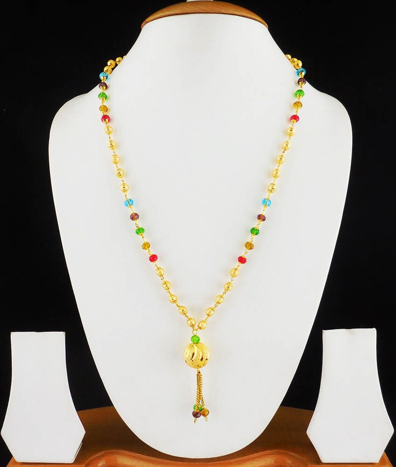 Indian Bollywood Jewelry Fashion Necklace Ethnic Chain Mala Gold Plated