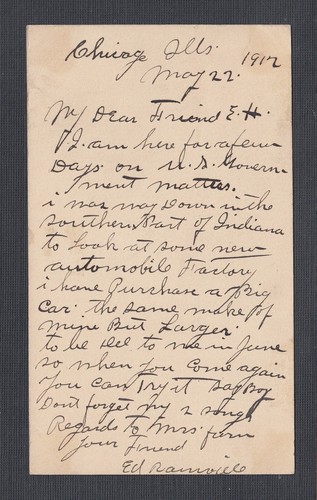 USA 1912 1C POSTAL STATIONERY CARD CHICAGO MACHINE CANCEL TO OTTAWA CANADA - Picture 2 of 2
