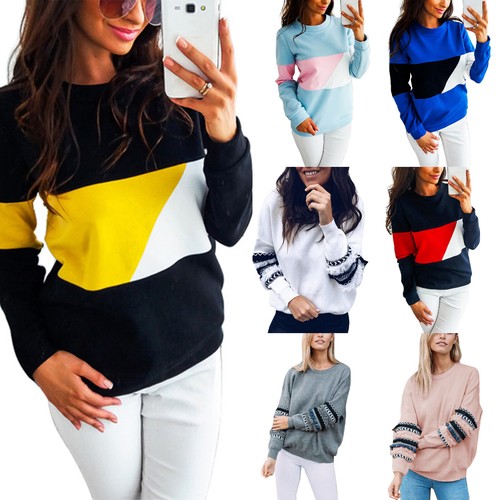 Womens Long Sleeve Hooded Sweatshirt Jumper Ladies Casual Hoodies Pullover Tops - Picture 8 of 15