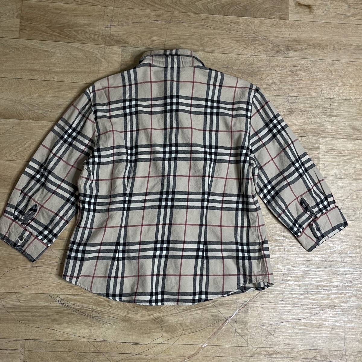 BURBERRY LONDON women's shirt nova check wool 3/4 Sleeve