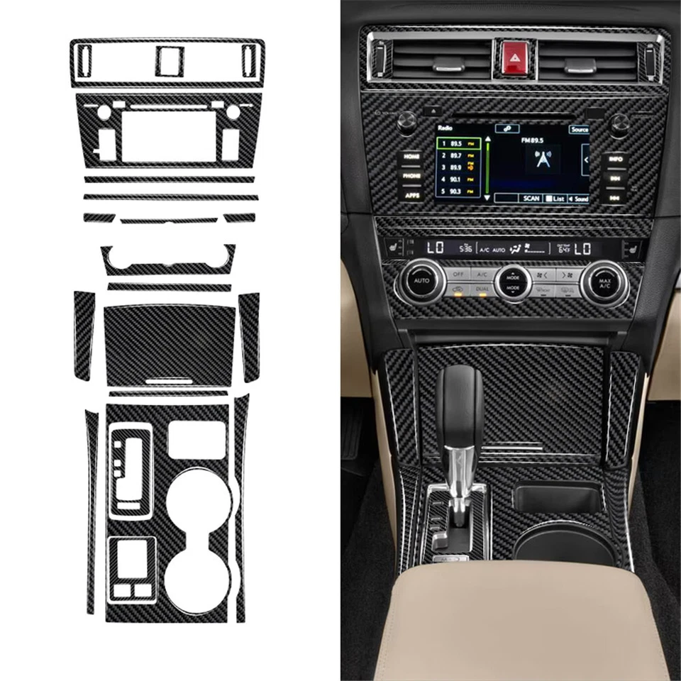 21PC Carbon Fiber Interior Trim Center console For Subaru Legacy/Outback 2015-17 Foto 2 de 4