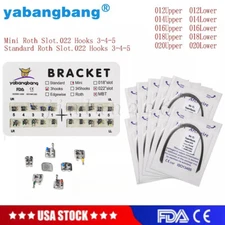 Dental Orthodontic Brackets Braces Metal Mini Roth.022 Hooks 345 /Arch Wires