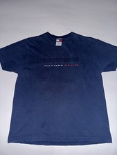 Vintage Y2K Tommy Hilfiger Denim Tommy Jeans Embossed Box Logo Blue Shirt Size M