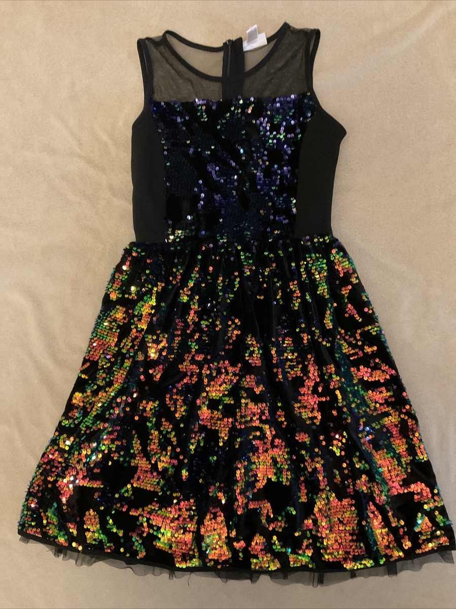LC Waikiki Dress Girls 11/12 Sequin Fancy Party Formal Mesh Shoulders
