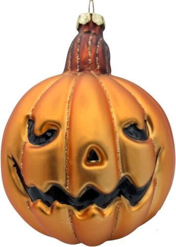 Jack O Laterne Kürbis Halloween Deko mundgeblasen Glas Ornamente gruseliger Baum - Bild 1 von 6