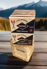(2 Boxes)  Diamond Strike Anywhere Matches Penny Matches Camping 640 Total-New