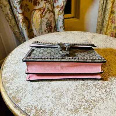 Gucci Authentic Dionysus GG Supreme Strass/Suede Pink Crystals 