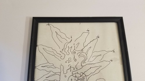 Pop Art schizzo disegno stampa incorniciata artista vintage firmato UOMO '91 senza titolo - Foto 3 di 9
