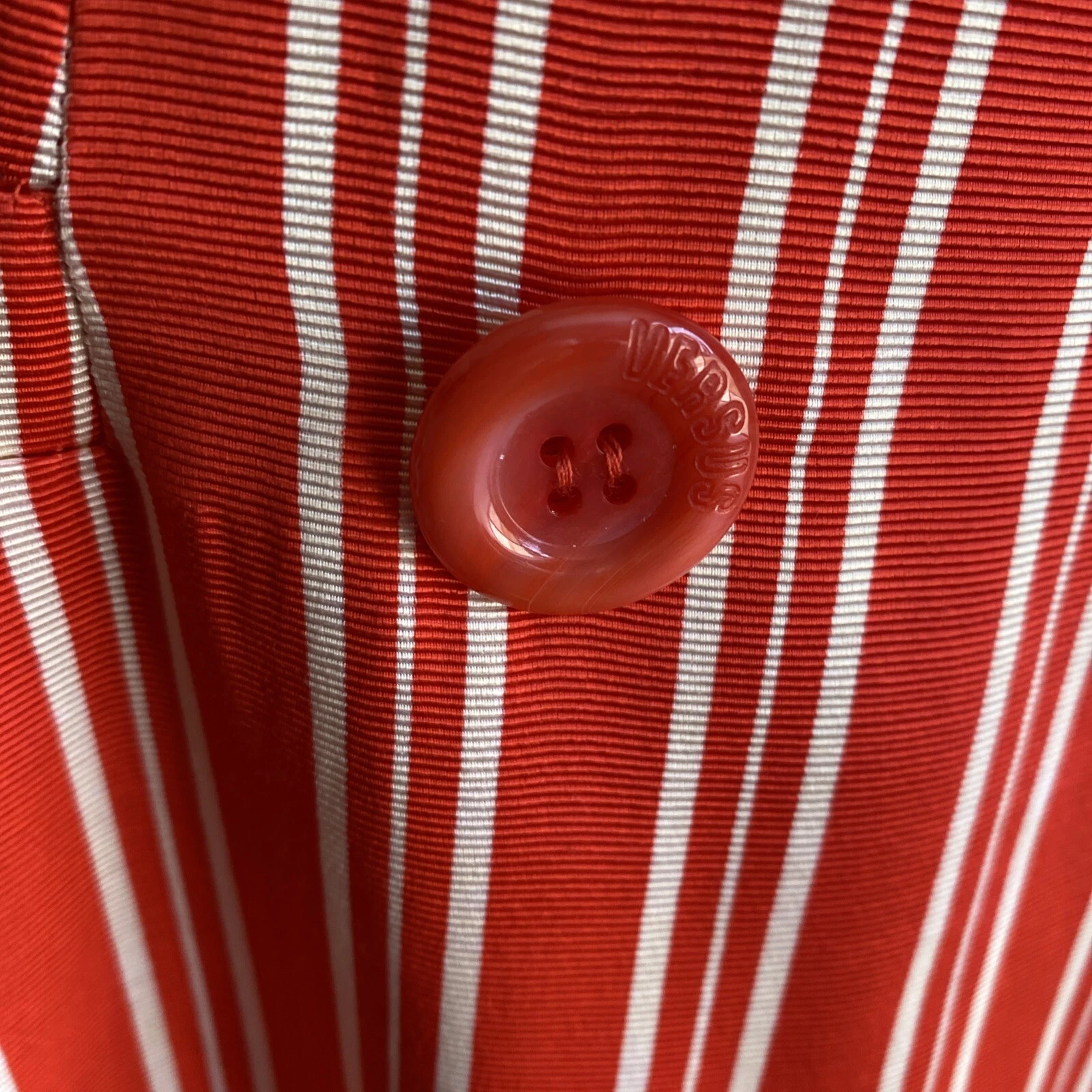 Giacca blazer GIANNI VERSACE Versus rosso bianco a righe fodera Italia 28 42 vintage