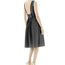 Alfred Sung Black Bridesmaid Cocktail Length Dress Style D660, Size 2