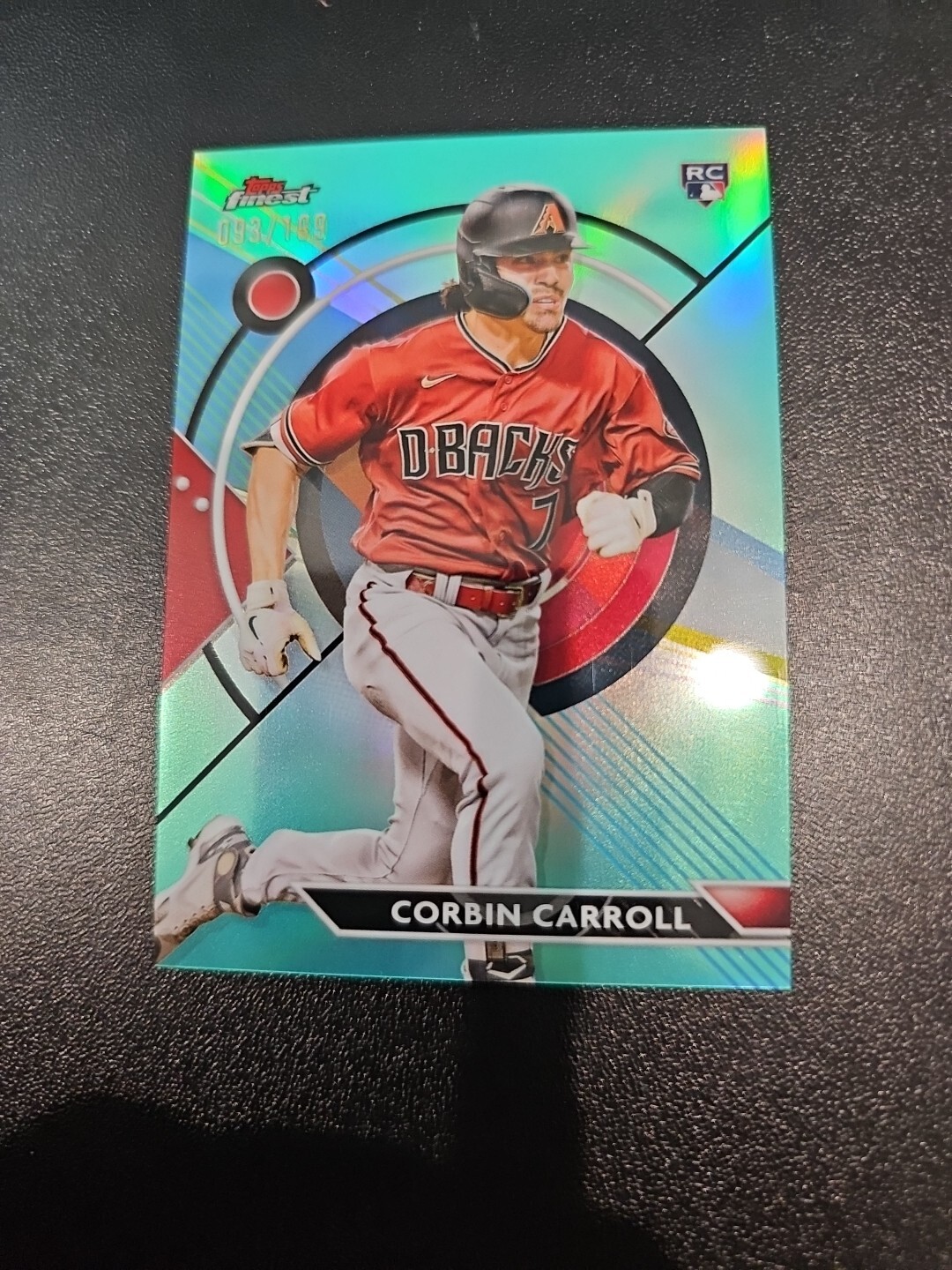 2023 Topps Finest AQUA Refractor Corbin Carroll RC Rookie 93/199  24 Error Card