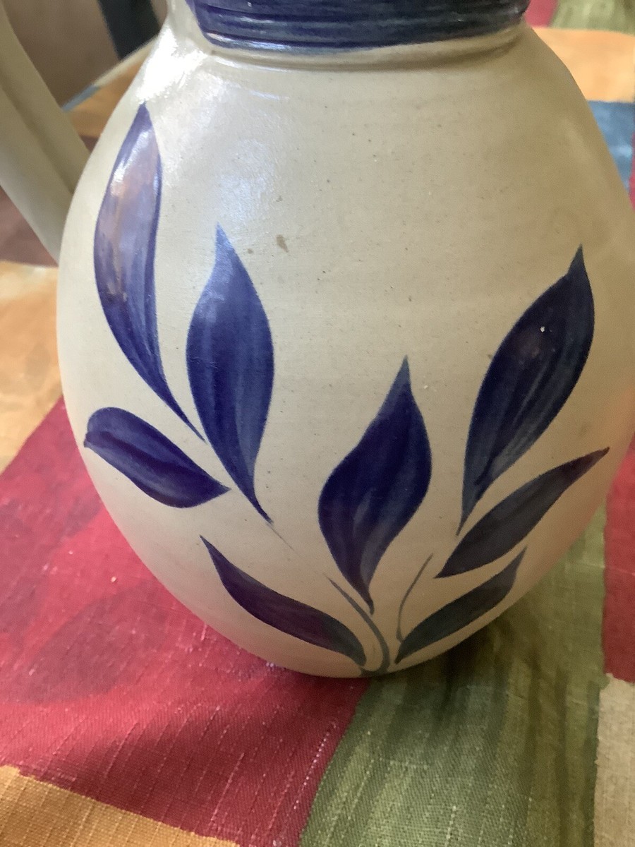 2 Vintage 1993 Williamsburg Salt Glaze Pottery Pitcher 7.5