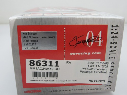 KEN SCHRADER #49 SCHWAN'S HOME SERVICE 2004 DODGE INTREPID ACTION 1/24 - Picture 7 of 9