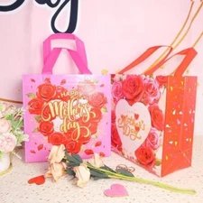 HADDIY Happy Mother's Day Tote Gift Bags with Handles,16 Pcs Bulk Floral Non-Wov