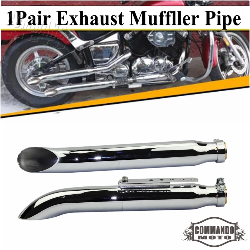Silenciador de tubo de escape de motocicleta para Honda Harley Suzuki VL 125 800 1500 Intruder Foto 2 de 4