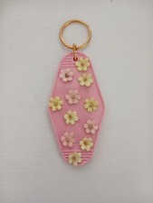 Keychain with Yellow Flowers, Handmade, Perfect for Women or Girls 