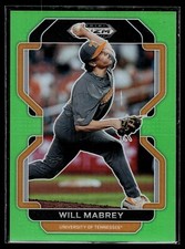 2022 Panini Prizm Draft Picks Prizms Lime Green #168 Will Mabrey 22/75