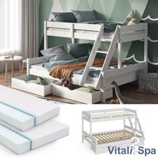 Hochbett Kinderbett Spielbett Everest Weiß 140x200 Schublade Matratze VitaliSpa