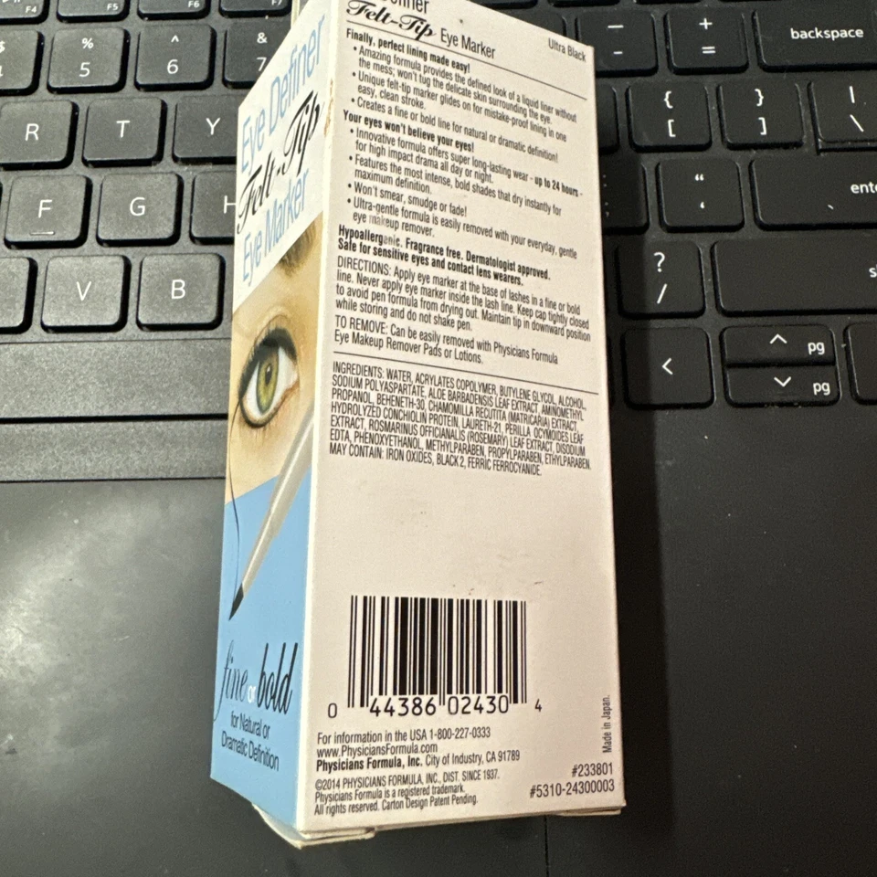 Physicians Formula Eye Definer Felt Tip Eye Marker, Ultra Black,  2430 NEW - Image 2 of 2