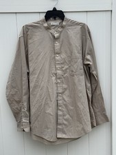 Pierre Cardin Shirt Men s 17 1/2 34/35 Long Sleeve Button Up Beige