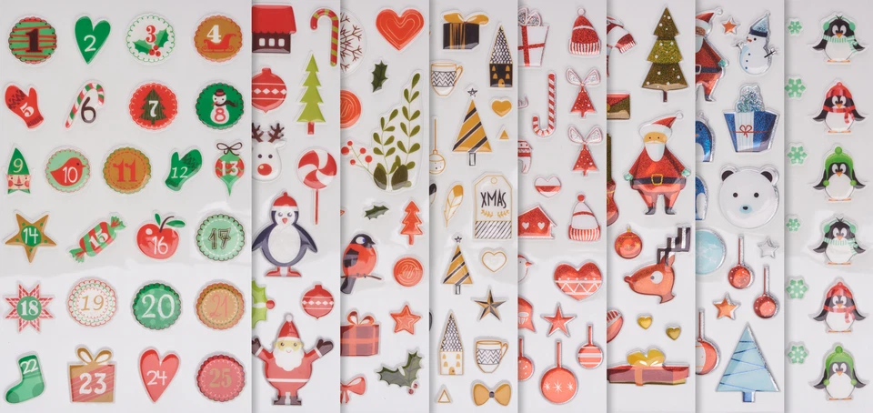 Epoxy Sticker Sortiment Weihnachten