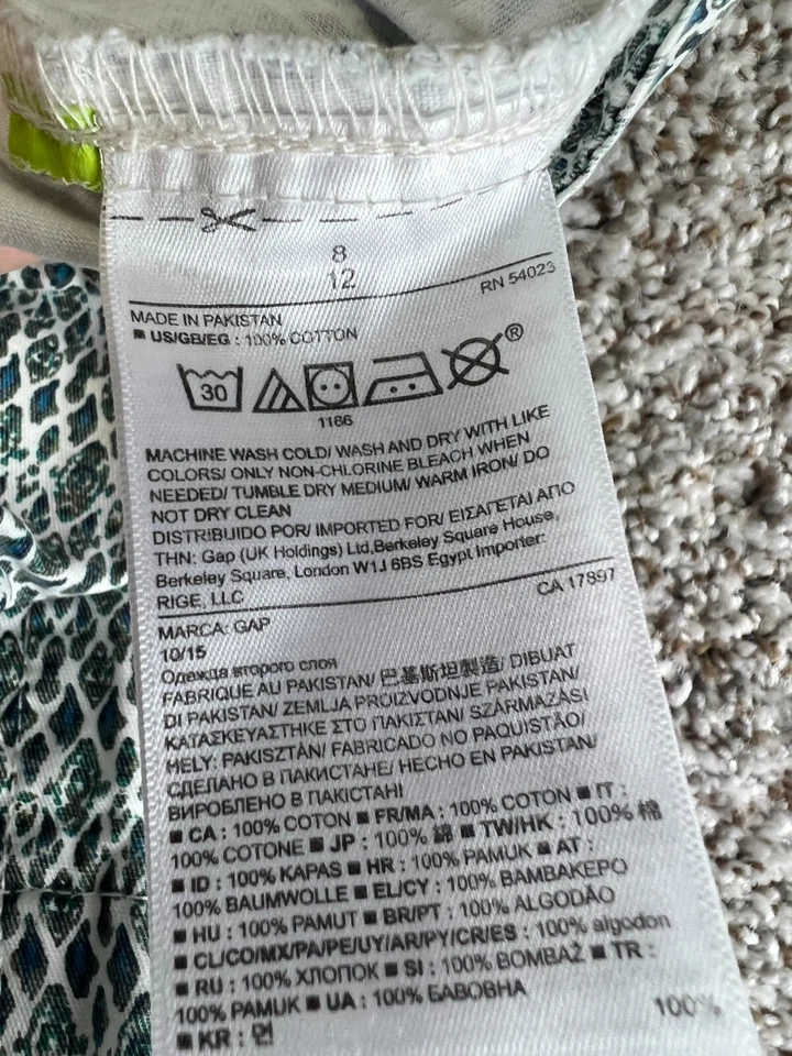 Pantalones Cortos Chinos Gap Para Mujer Talla 8 Frente Plano Patrón Tono Azul 100% Algodón Foto 3 de 4