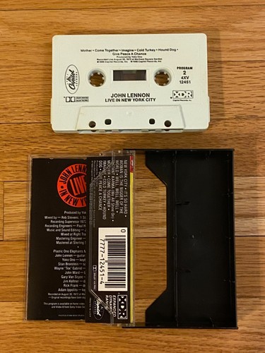 John Lennon Live in New York City Cassette Tape 1986 Classic Rock The Beatles - Picture 6 of 7