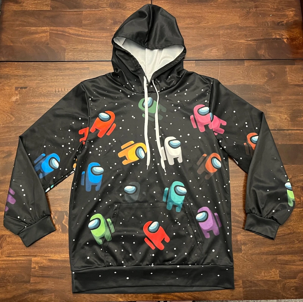 Among Us Long Sleeve Drawstring Pullover Hoodie Size XL
