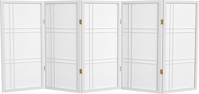3 Ft. Short Double Cross Shoji Screen - White - 5 Panels