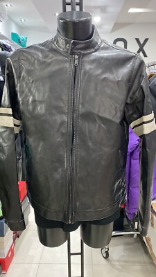 GIACCA IN ECOPELLE SONNY BONO Uomo Man in vera pelle Nero TG XL