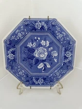 Spode The Blue Room Sutherland Collection Botanical Octagonal 9.5" Vintage Plate