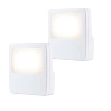 Always-on LED Plug-in Night Light, 2-Pack, Soft White Glow, 6.5 in, 3.63 in