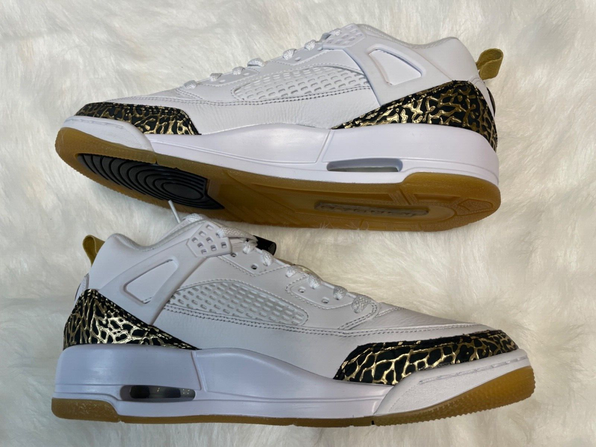 Jordan スパイクシューズ ホワイト/ブラック/ゴールド Jordan Spizike Low White Black Metallic Gold for Sale