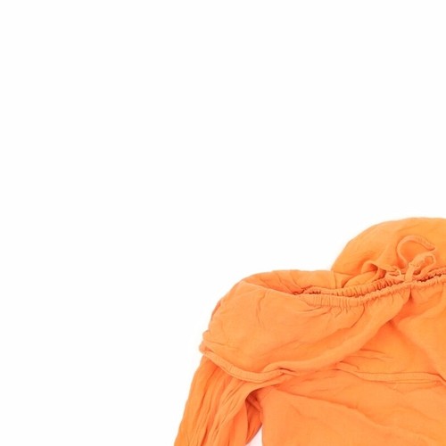 H&M Girls Orange Viscose blend T-Shirt Size 14 Years - Cut Out Shoul - Picture 5 of 12