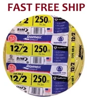 Southwire Romex SIMpull 250' 12-2 Non-Metallic Cable Electrical Wire NM-B copper