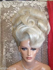 HALLOWEEN SPECIALS VEGAS GIRL WIGS  LOVELY UP DO ELEGANT BIG CURLS SLEEK WAVE