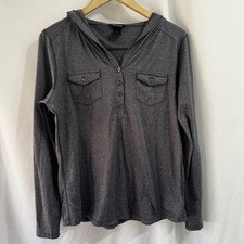 Marmot Laura Womens Hoodie Pullover Size Large 1/2 Button Henley Gray Outdoors