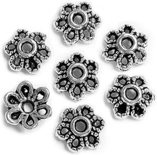 Silver Bead Caps 8mm 10mm Jewelry Findings 500 Pieces for DIY Jewelry Making