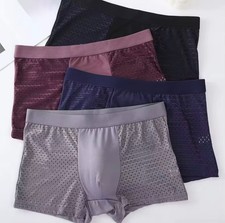 Breathable Mesh Men's Underwear Quick-Dry Ice Silk Boxers Shorts Mesh