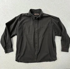 Jesse James Shirt Mens 3XL Faded Black Workwear Button Grunge Y2K 2009 Flaw