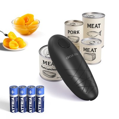 CIRCLE JOY Electric Can Opener, One-Touch Automatic Opening Black/Battery