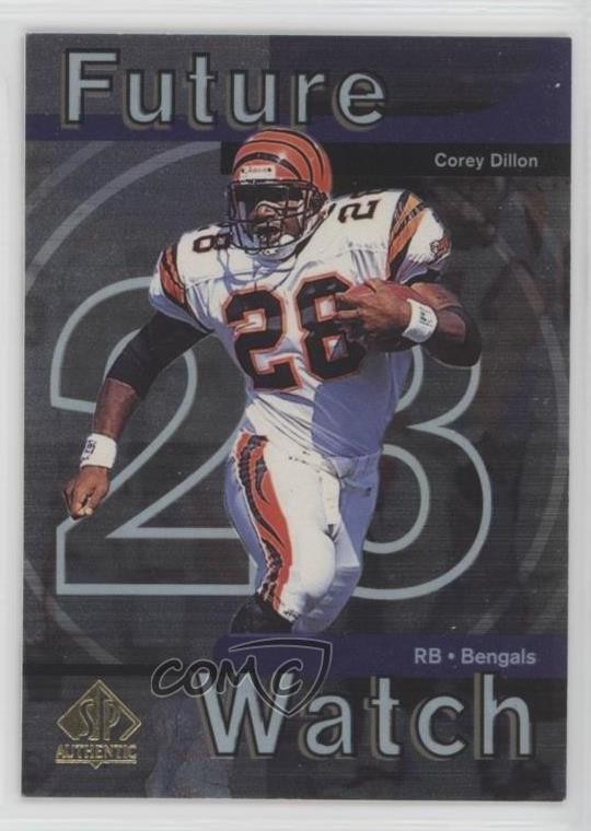1997 SP Authentic Future Watch Corey Dillon #25 Rookie RC 0o6v