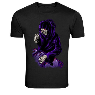 Grim Reaper DJ Music Dark Graphic T-Shirt