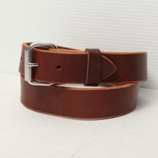 Nemean Leather Belt Mens 38 Brown Full Grain Made In USA Classic Casual Jeans