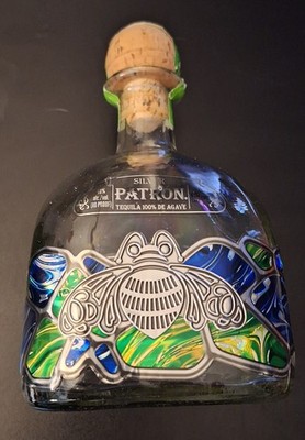  Patron Silver Tequila Ltd. Ed. Empty Liter Btl w/Bag Bee Design,Cert HP 24199
