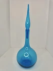 Vintage MCM Blenko Glass 627L Decanter In Turquoise 18” W/flame Stopper